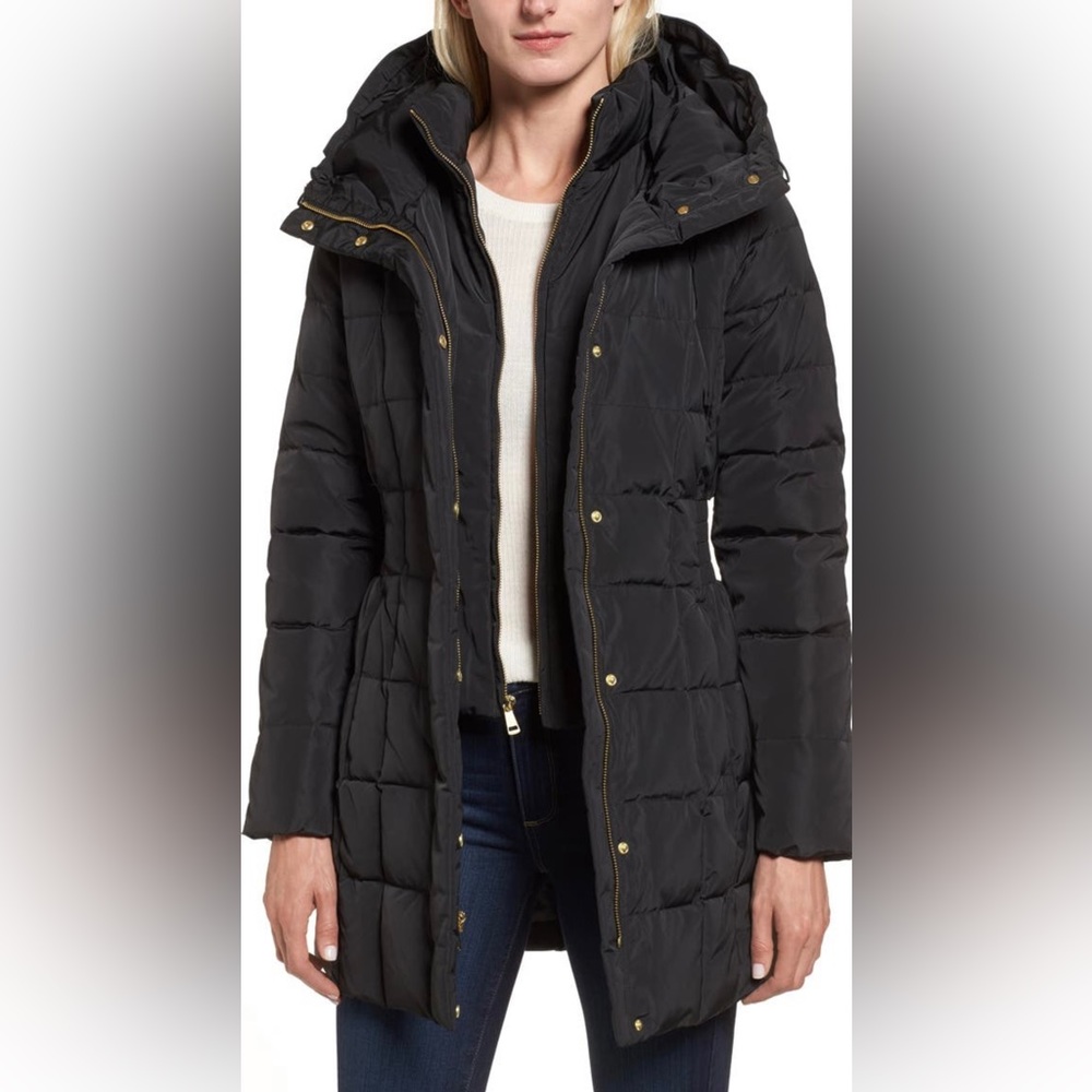 Cole Haan Signature Hooded Down & Feather Jacket in Black